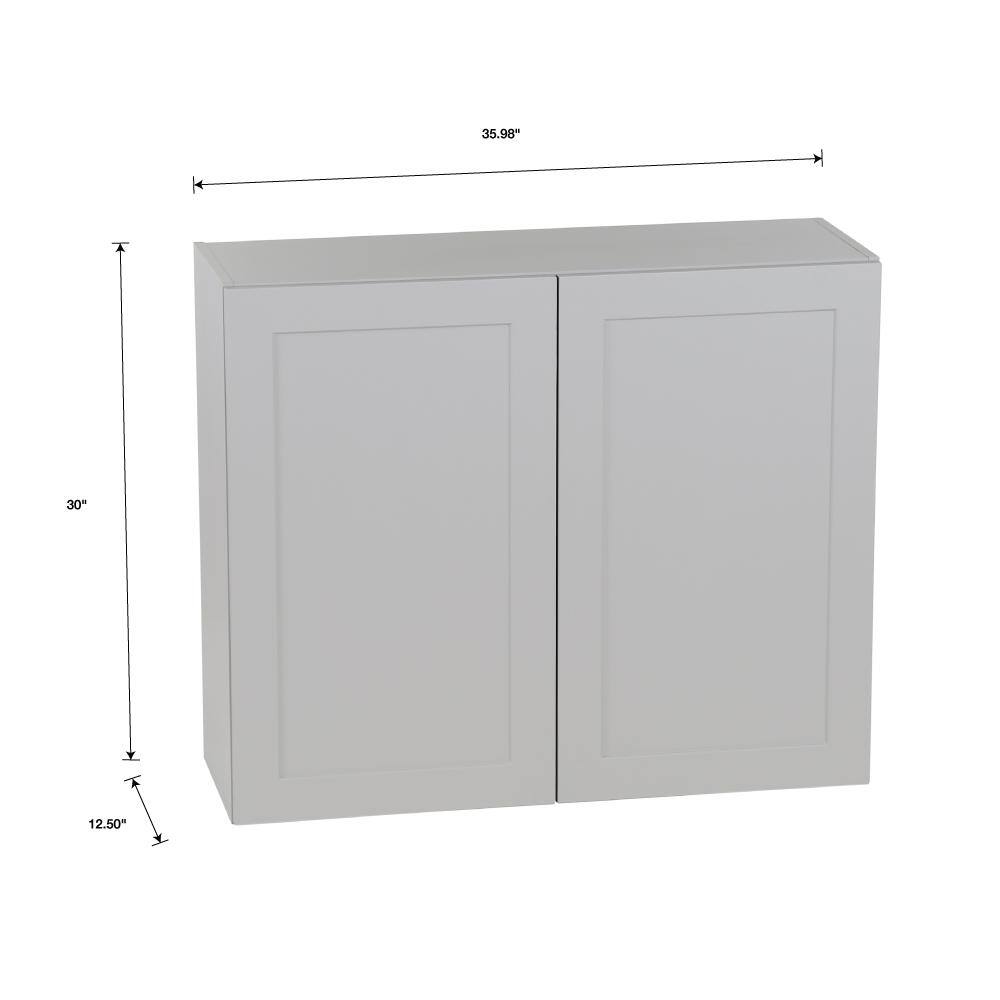 Hampton Bay Cambridge Gray Shaker Assembled Wall Cabinet (36 in. W x 12.5 in. D x 30 in H) CA3630W-KG