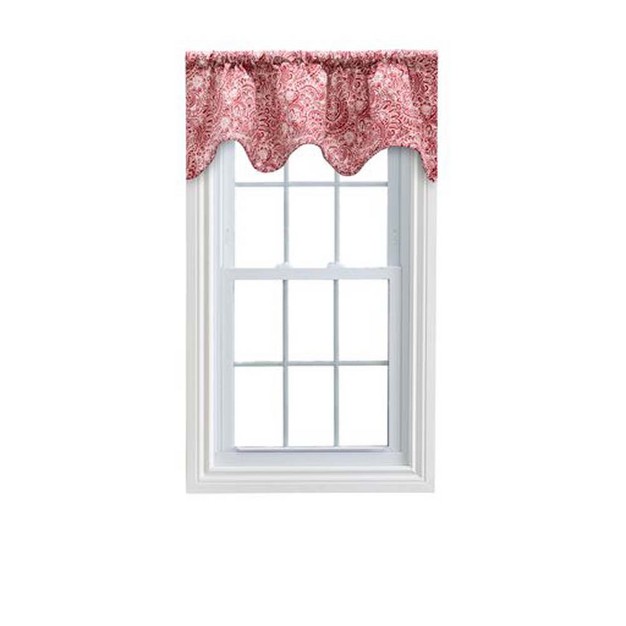 Rod Pocket High Quality Scallop Valance Lined 50 quot x16 quot Red