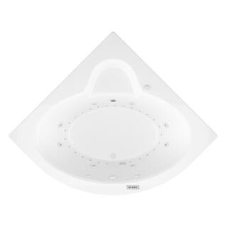 Universal Tubs Jasper Diamond 5 ft. Acrylic Corner Drop-in Air and Whirlpool Bathtub in White HD6060ADRX