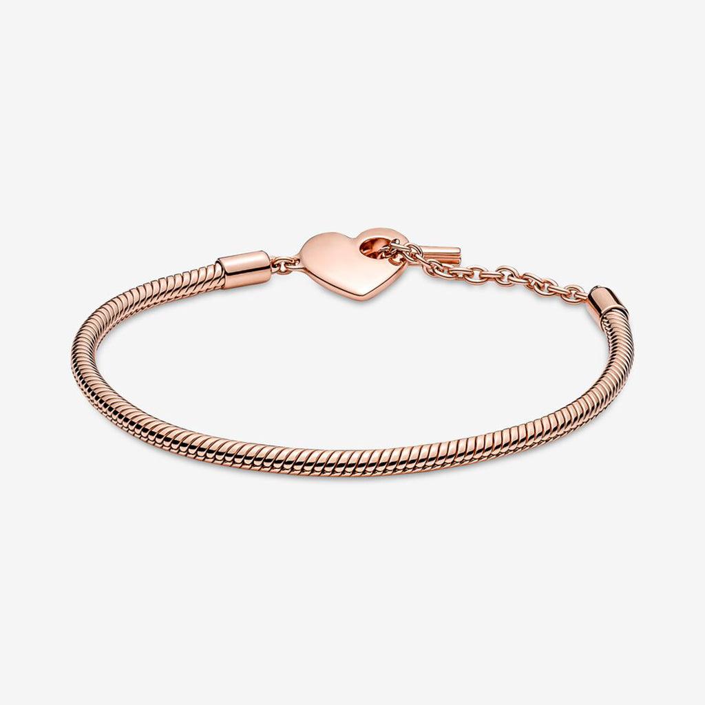 PANDORA  Pandora Moments Heart T-Bar Snake Chain Bracelet