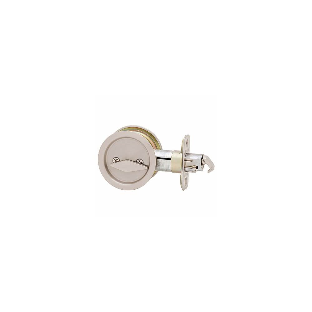 Satin Nickel Round Pocket Door Privacy Lock ;