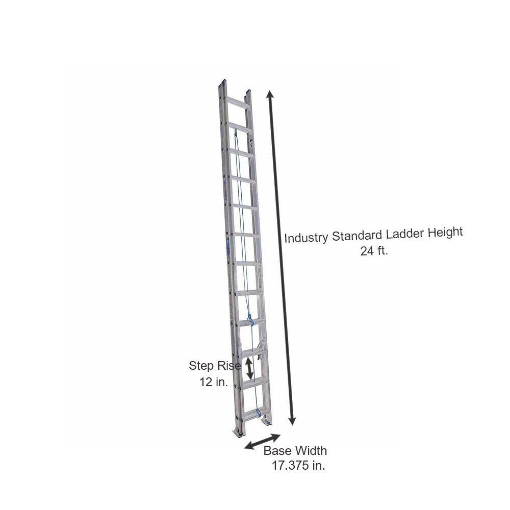 Werner 24 ft. Aluminum Extension Ladder with 250 lbs. Load Capacity Type l Duty Rating D1324-2