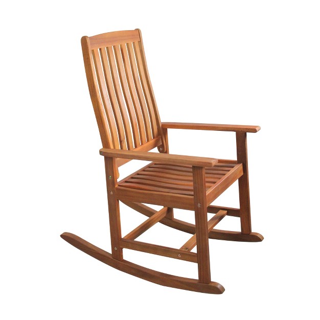 Wood Outdoor Patio Rocking Chair Honey Brown