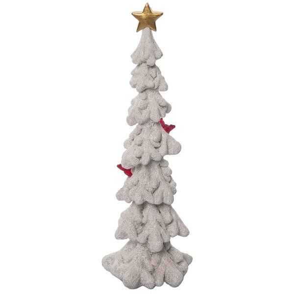 Transpac Resin 13.5 in. Holiday Cardinal Tree