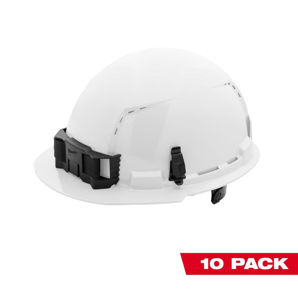 MW BOLT White Type 1 Class C Front Brim Vented Hard Hat with 6-Point Ratcheting Suspension (10-Pack) 48-73-1220X10