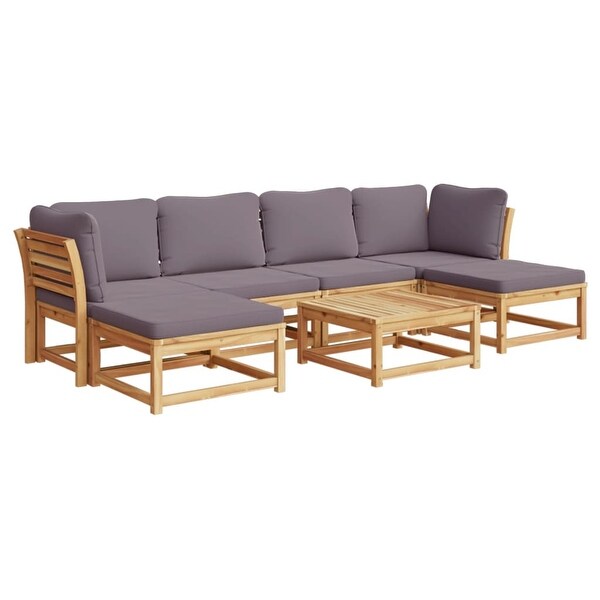 vidaXL Patio Sofa with Cushions 2Seater Outdoor Loveseat Solid Wood Acacia