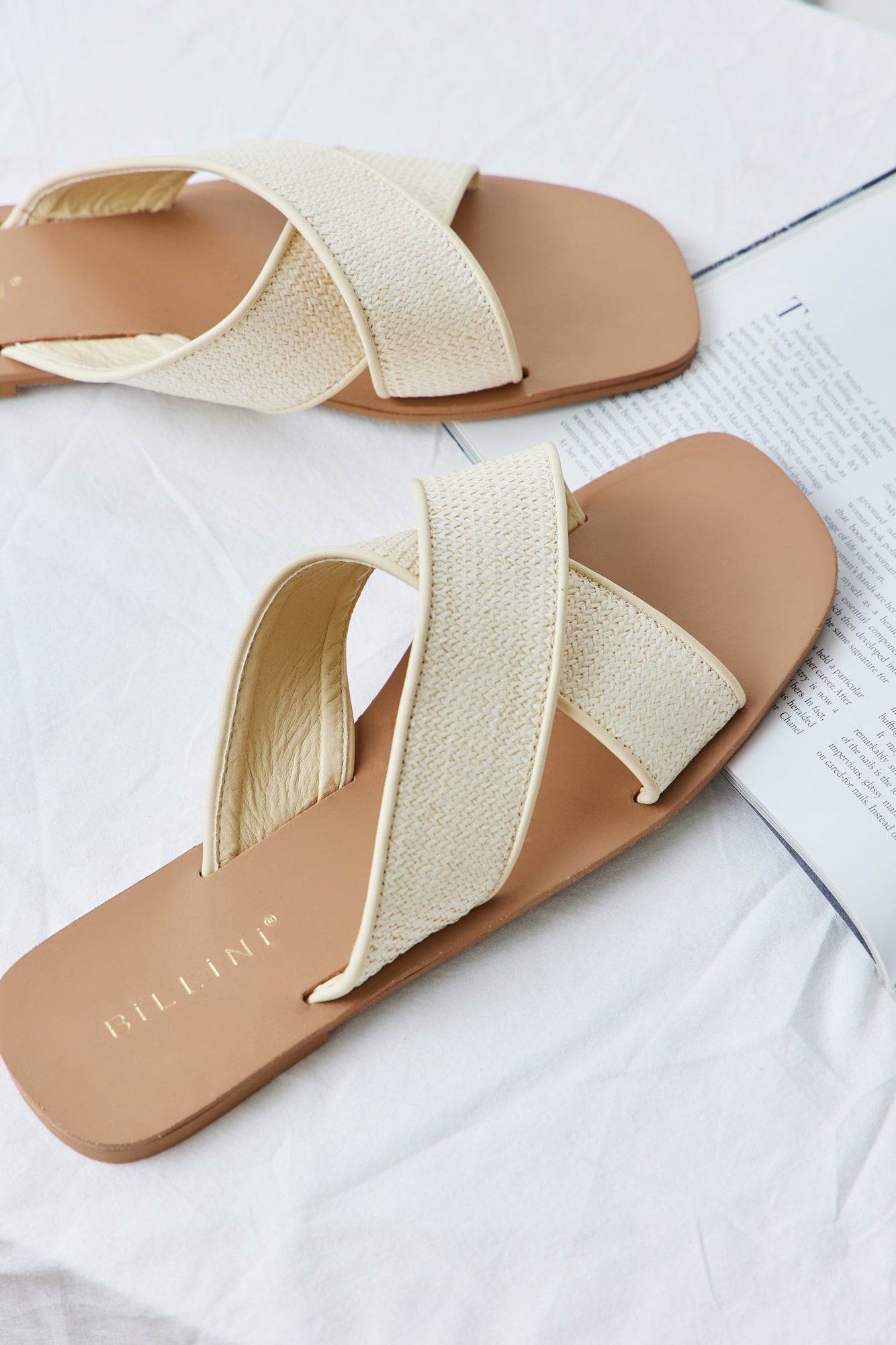 BILLINI Kacee Slides Cream Raffia