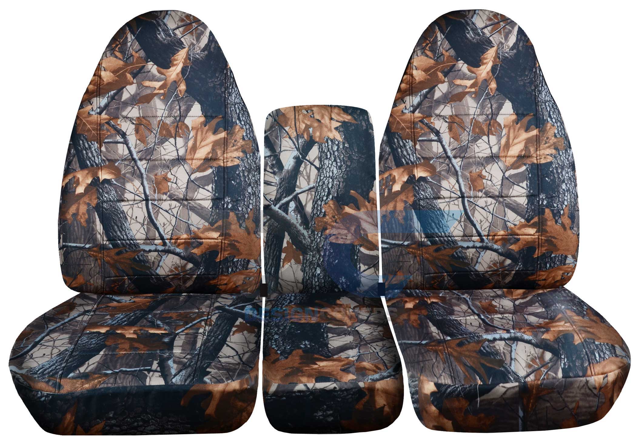 T161-Designcovers Compatible with 1993-1998 Ford F-150 Camo Truck Seat Covers (Front 40/20/40 Split Bench) with Console Cover:Camo Gray Real Tree