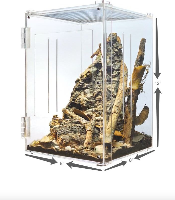 HerpCult Acrylic Front-Opening Reptile Enclosure， 3.3-gal