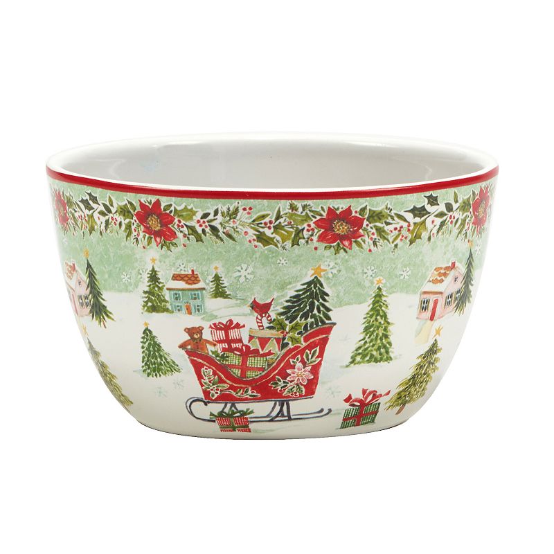 Certified International Set of 4 Joy of Christmas Ice Cream Bowls