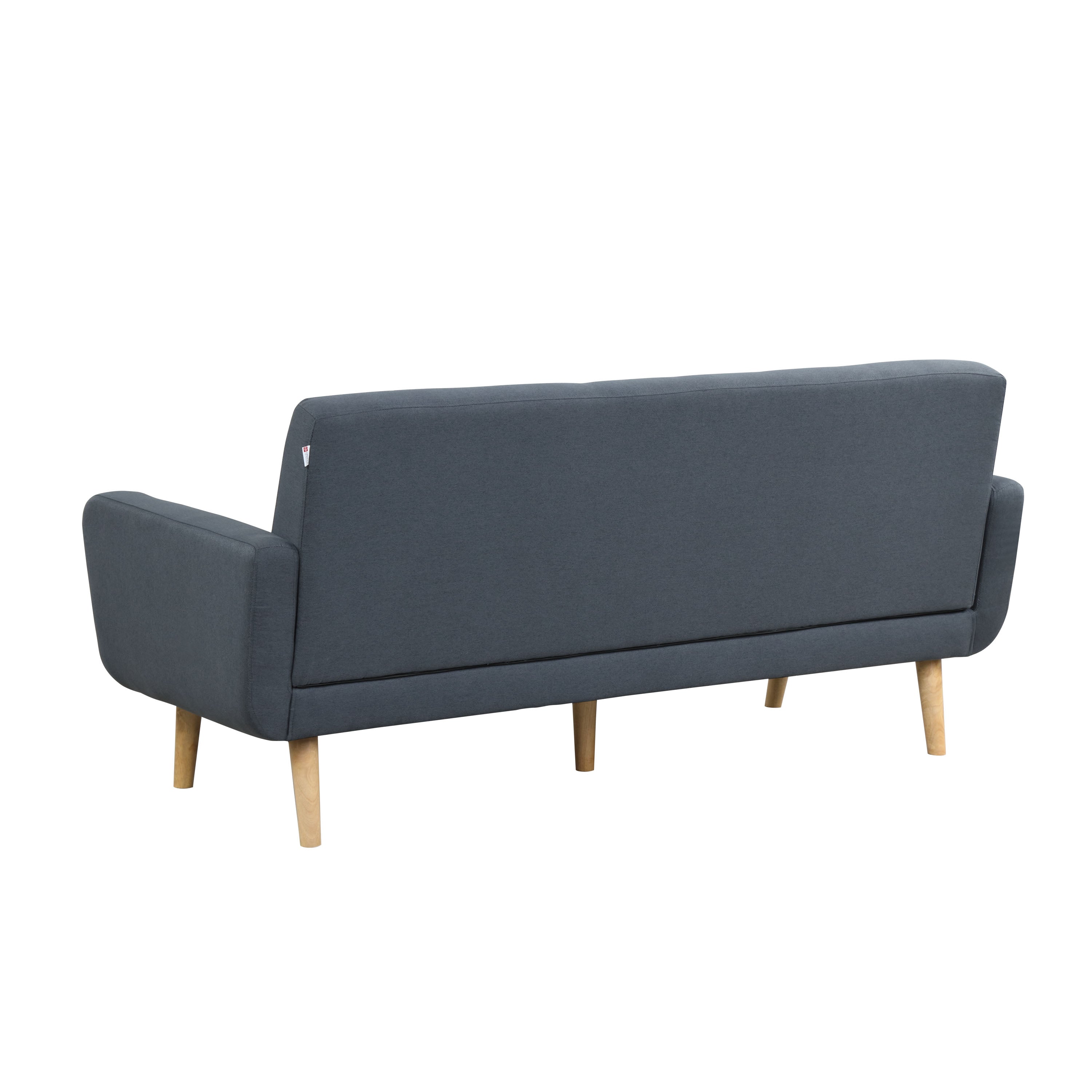 Lifestyle Solutions Ramon Modern Sofa with Wood Legs, Gray Fabric