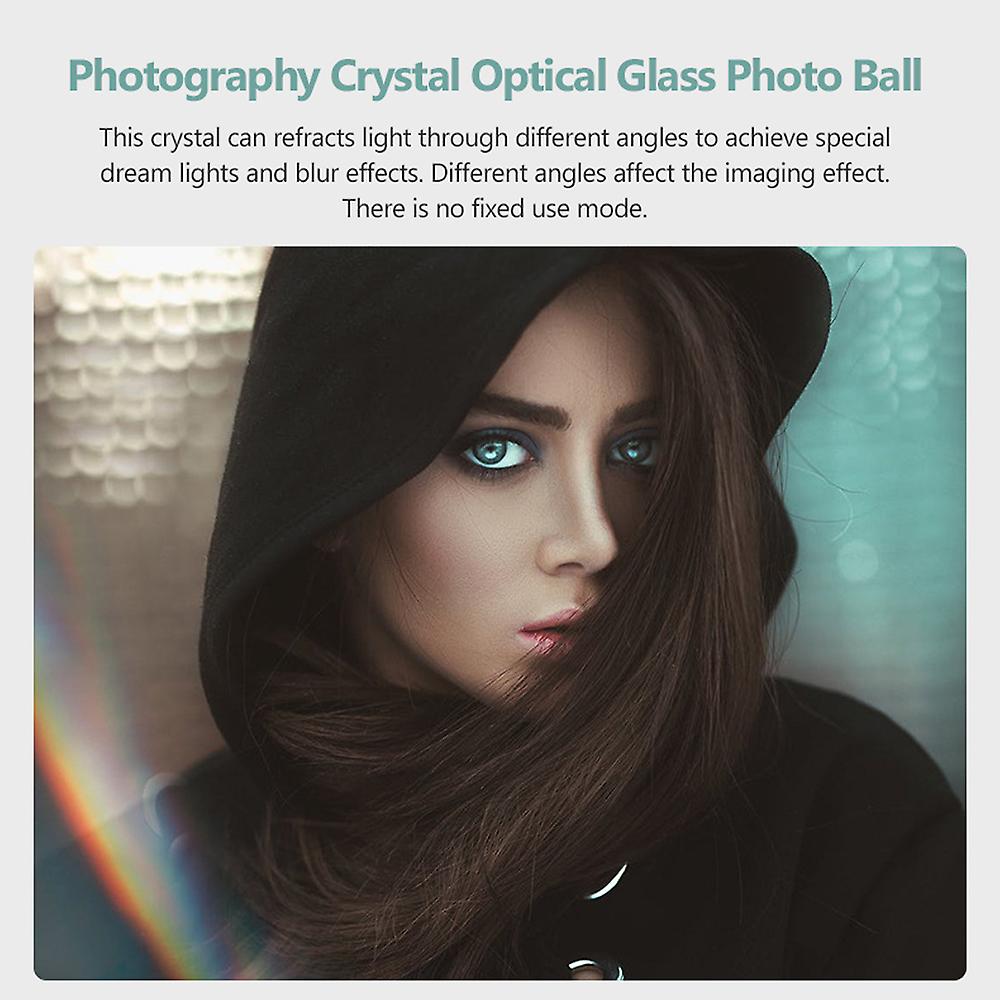 Photography Crystal Optical Glass Photo Ball With 1/4'' Screw Mouth Glow Effect Decorative Photography Accessories  30mm Mold Depth 0-150mm