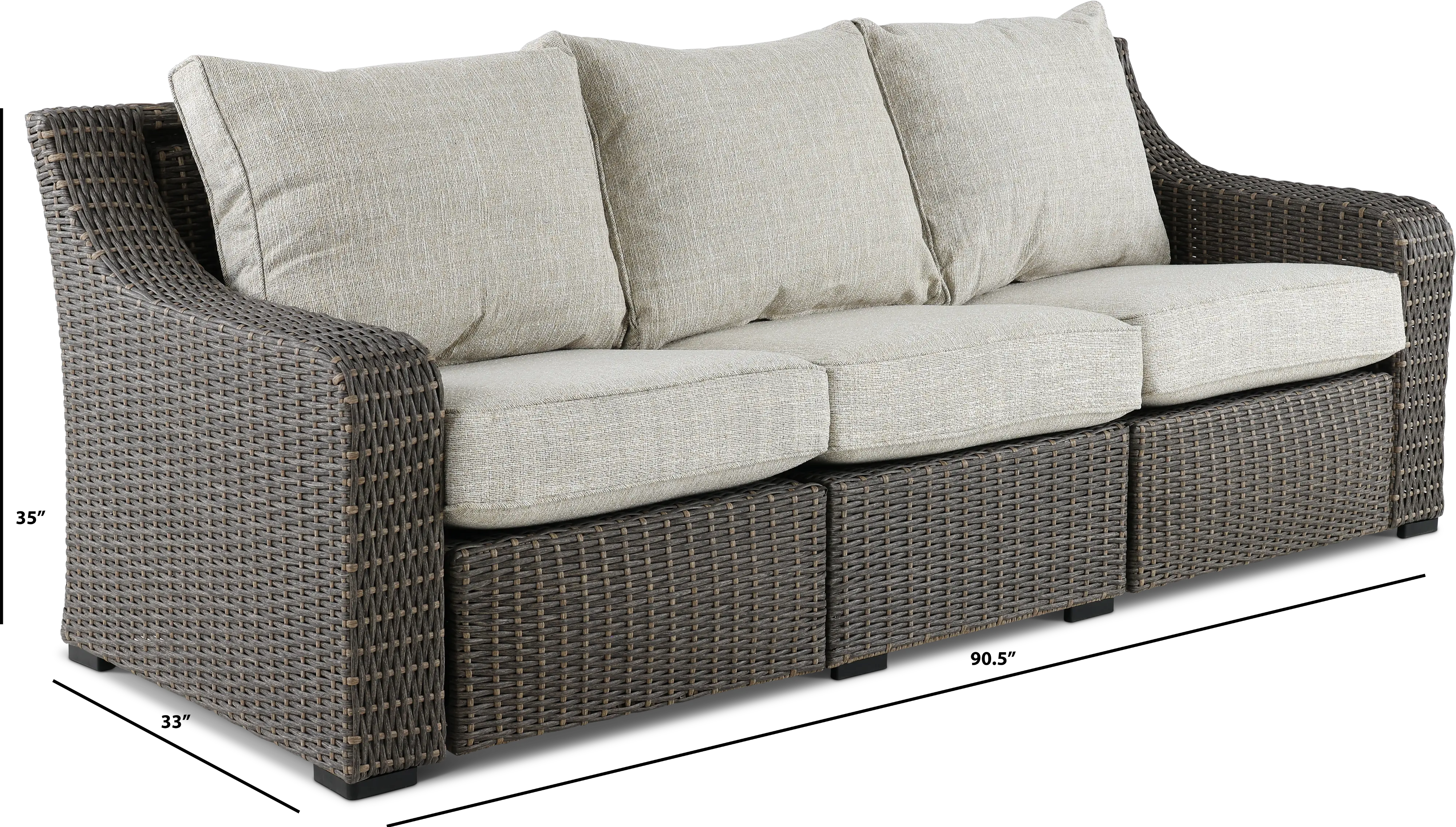 Lemans Woven Patio Sofa with Motion