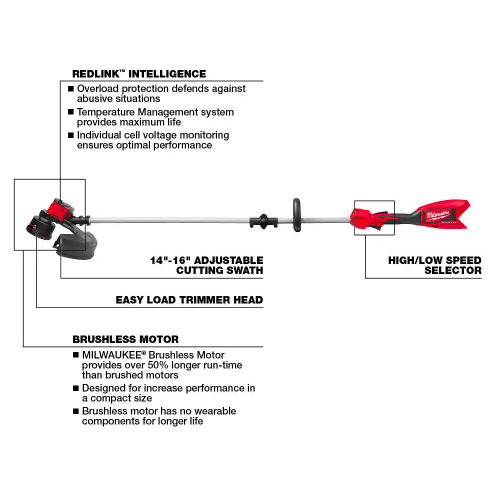 Milwaukee M18 18V Lithium-Ion Brushless Cordless String Trimmer， Tool-Only (2828-20)