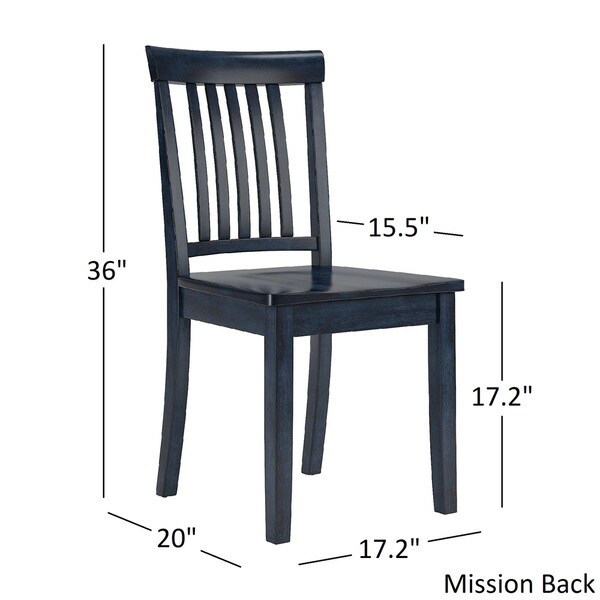 Wilmington II Round Pedestal Base Antique Dark Denim Breakfast Nook Set by iNSPIRE Q Classic