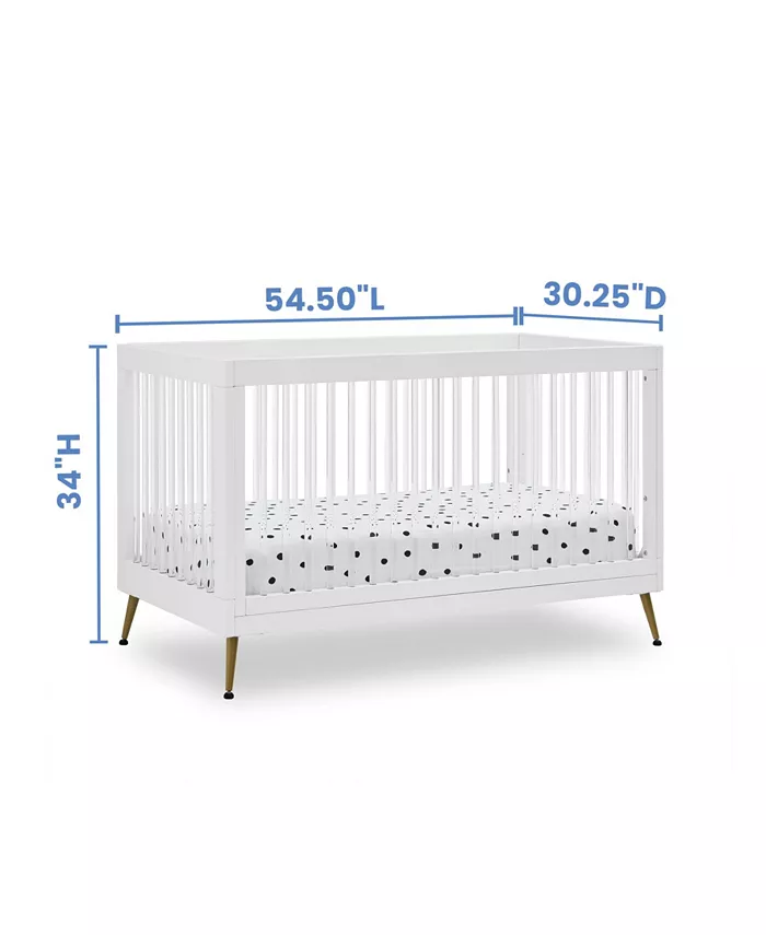 Delta Children Sloane 4-In-1 Acrylic Convertible Crib - Includes Conversion Rails