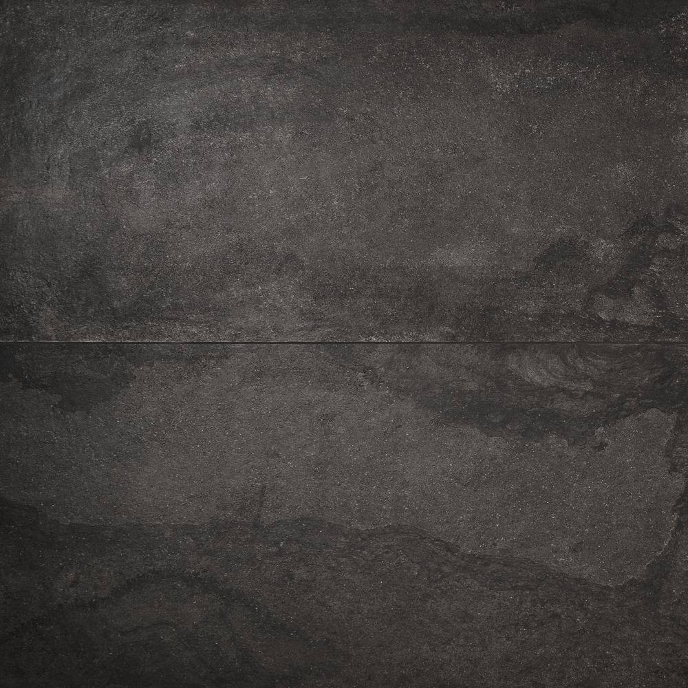 Ivy Hill Tile Dominion Charcoal Black 23.62 in. x 47.24 in. Matte Limestone Look Porcelain Floor and Wall Tile (15.49 sq. ft.Case) EXT3RD108243