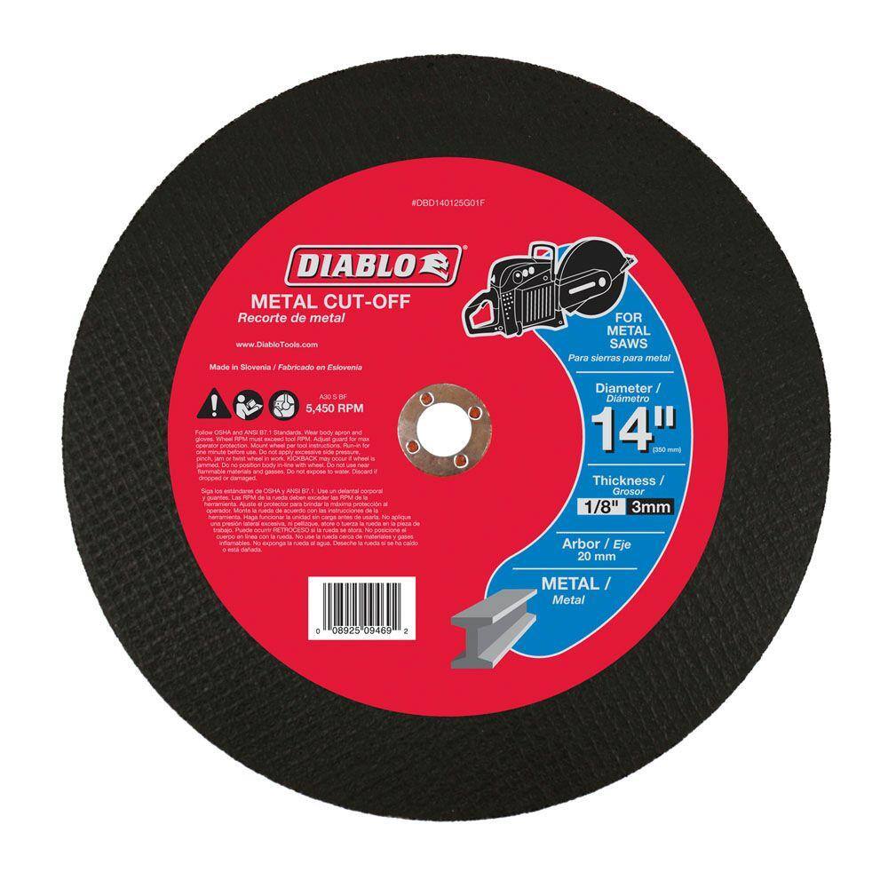 DIABLO 14 in. x 18 in. x 20 mm Metal High Speed Cut-Off Disc DBD140125G01F