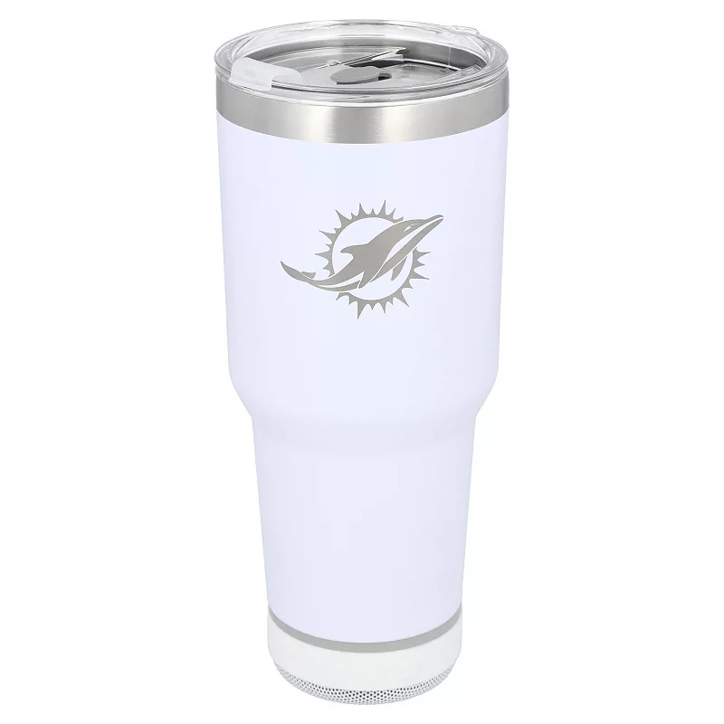 The Memory Company Miami Dolphins 30oz. Stainless Steel LED Bluetooth Tumbler