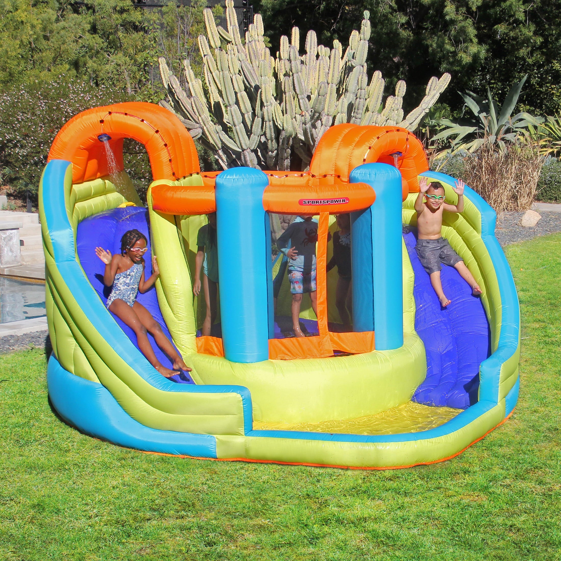 Sportspower Double Water Slide and Bouncer with Blower