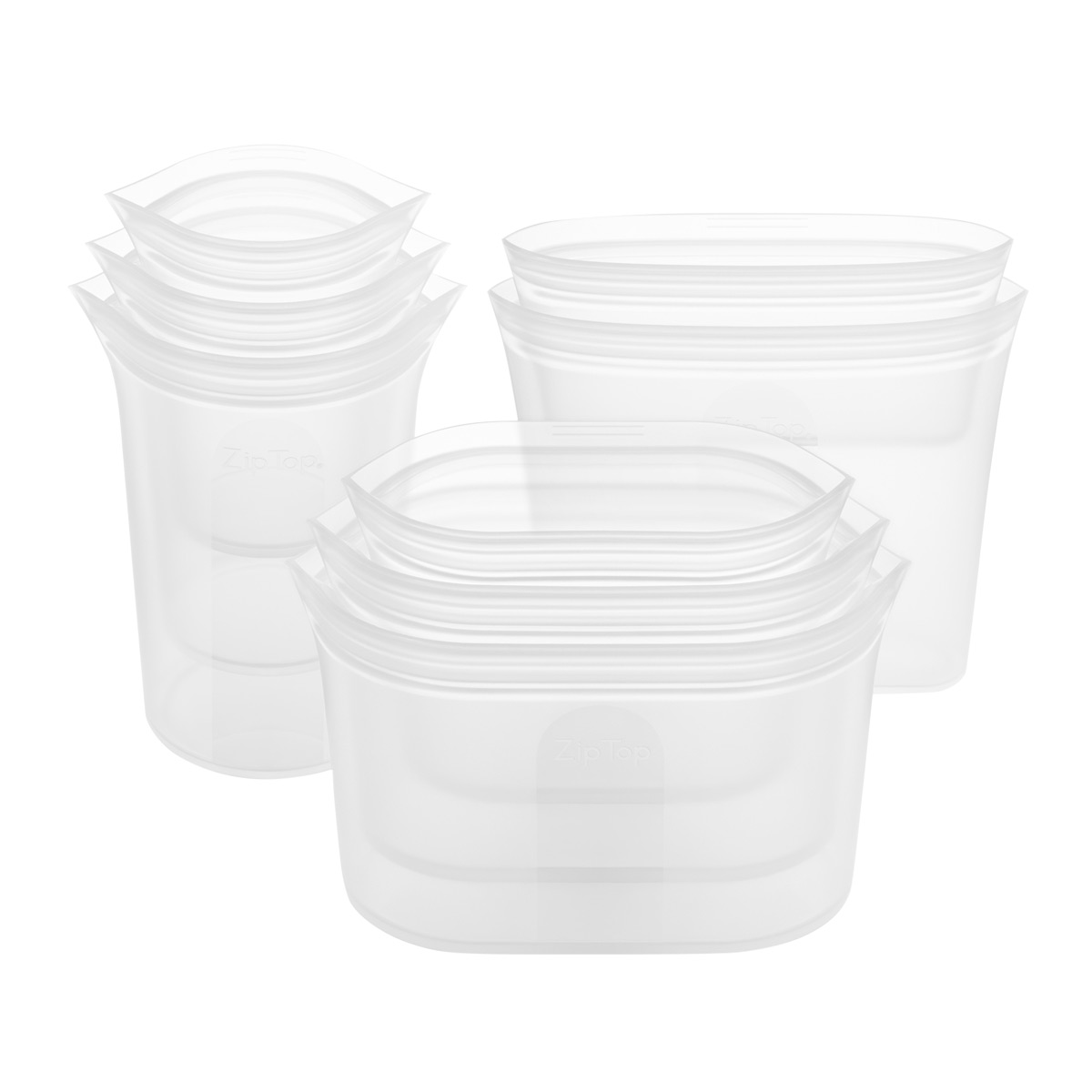 Zip Top Reusable Silicone Containers Full Set of 8