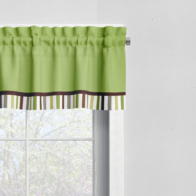 Bacati Mod Stripes Green yellow brown Window Valance