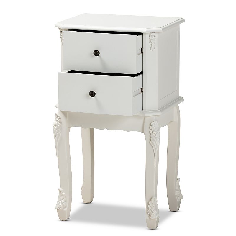 Baxton Studio Sophia White Nightstand