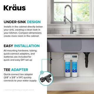 KRAUS Bolden Pull-Down Kitchen Faucet in Spot-Free Antique Champagne Bronze with Purita Under-Sink Filtration System FS-1000-KFF-1610SFACB