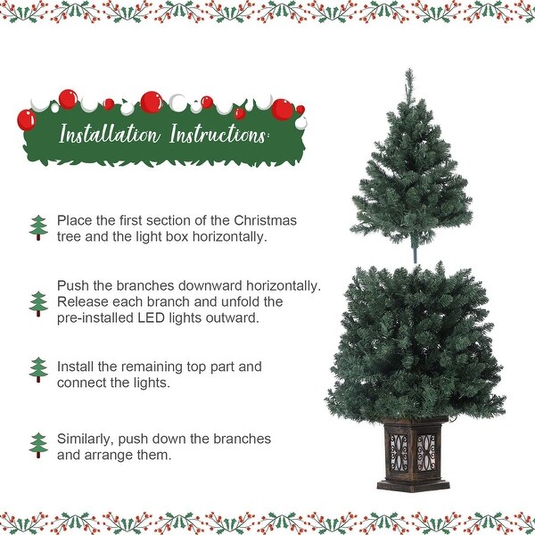 4.5 FT Artificial Fiber Optic Christmas Tree 2pack