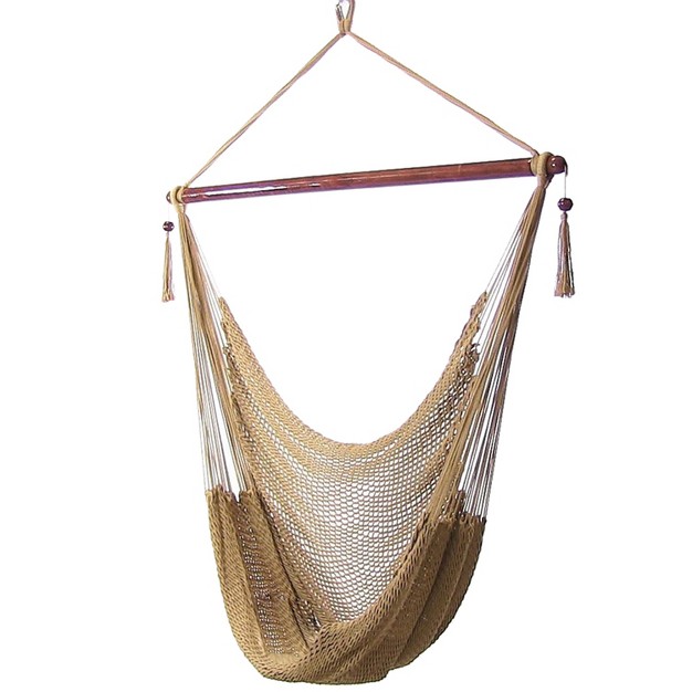 Sunnydaze Caribbean Style Extra Large Hanging Rope Hammock Chair Swing For Backyard And Patio