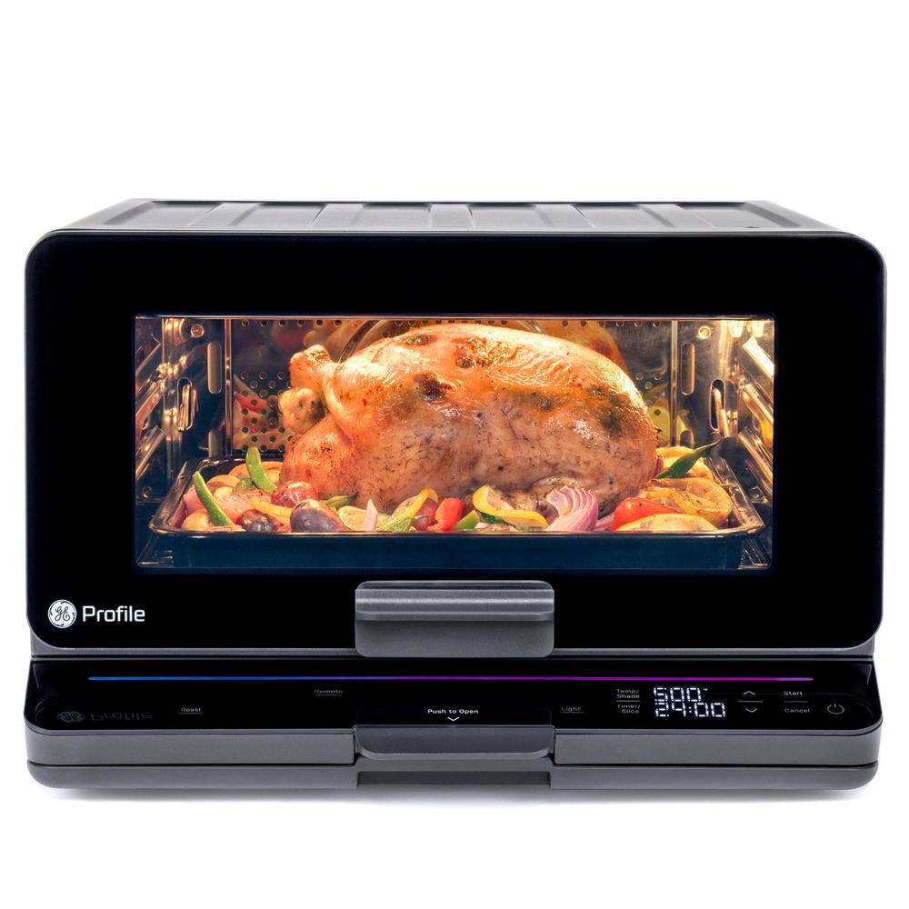 GE Profile 1800 W No Preheat Black Toaster Oven with 11-functions incl Air Fry Bake Broil Toast and pizza WiFi connected P9OIAAS6TBB