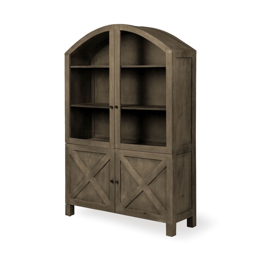 Barrett V Light Brown Solid Wood Display Cabinet