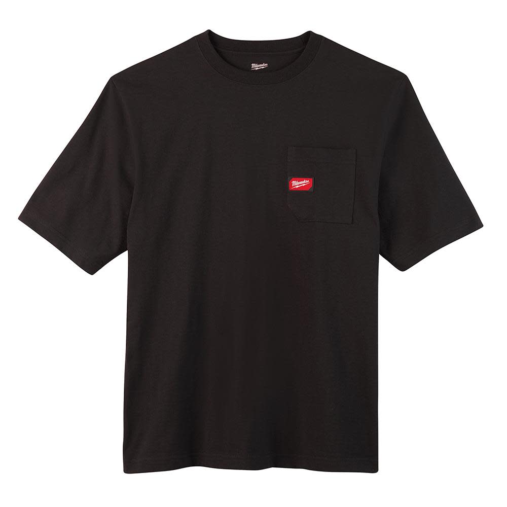 Heavy Duty Black Pocket Short Sleeve T-Shirt ; Small ;