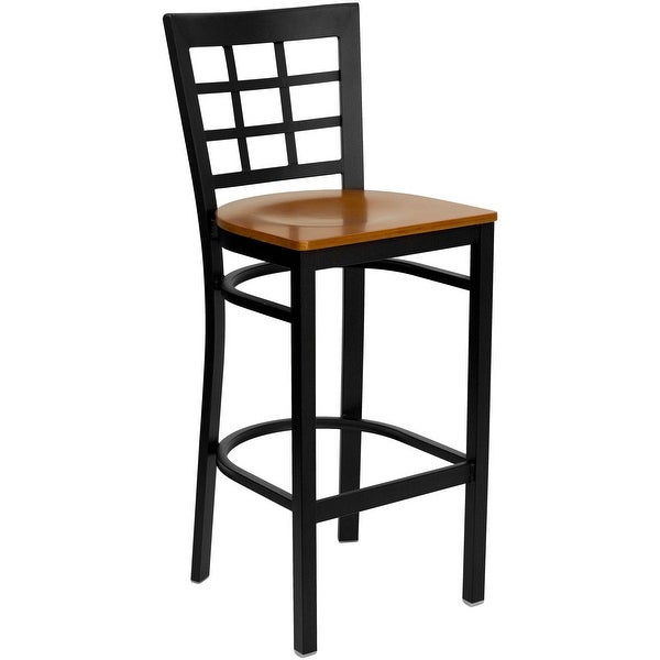 Window Back Metal Restaurant Barstool - 16