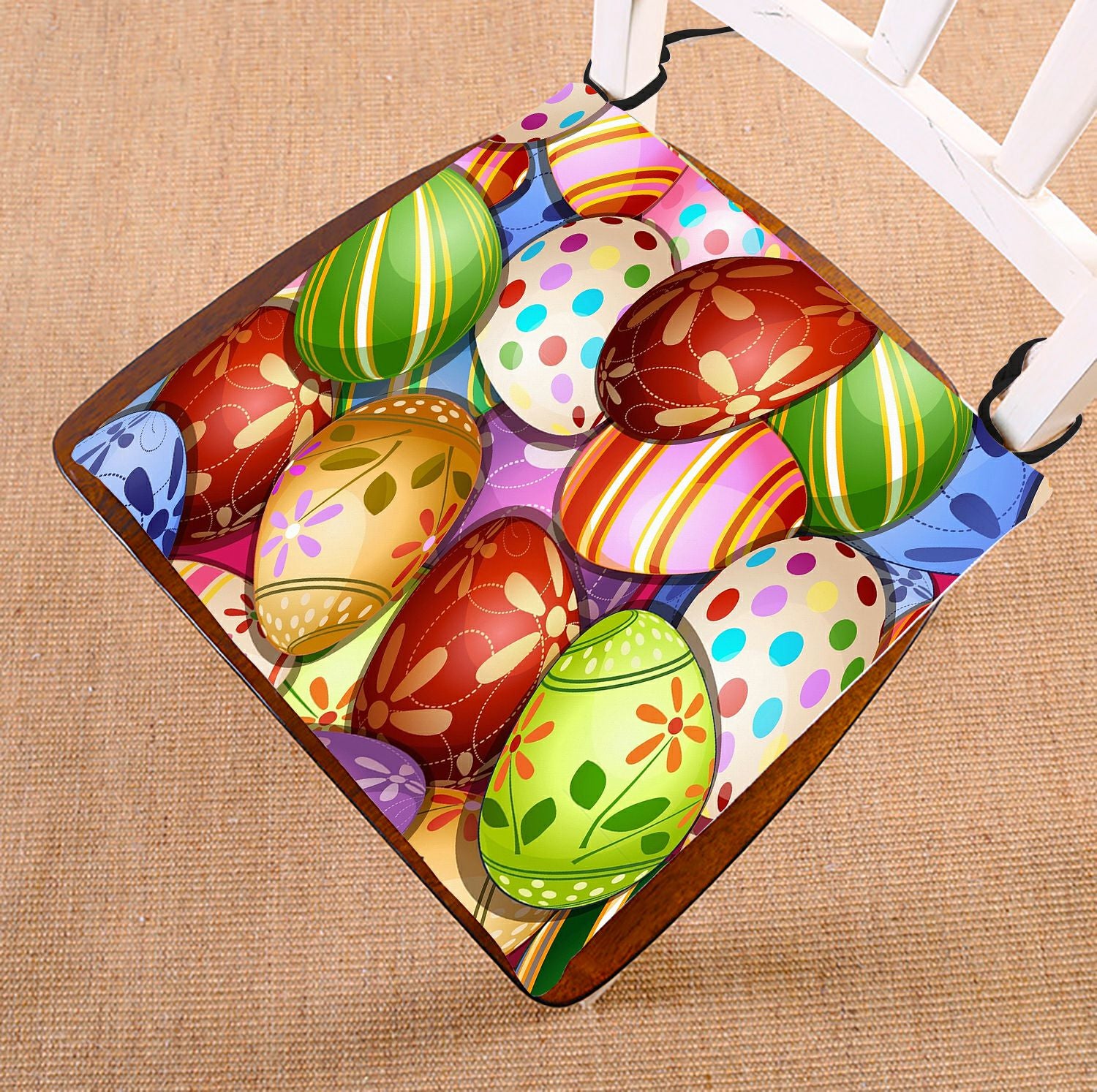 ZKGK Colorful Eggs Rectangle Entryways Seat Pad Seat Cushion Chair Cushion Floor Cushion Two Sides 16x16 Inches