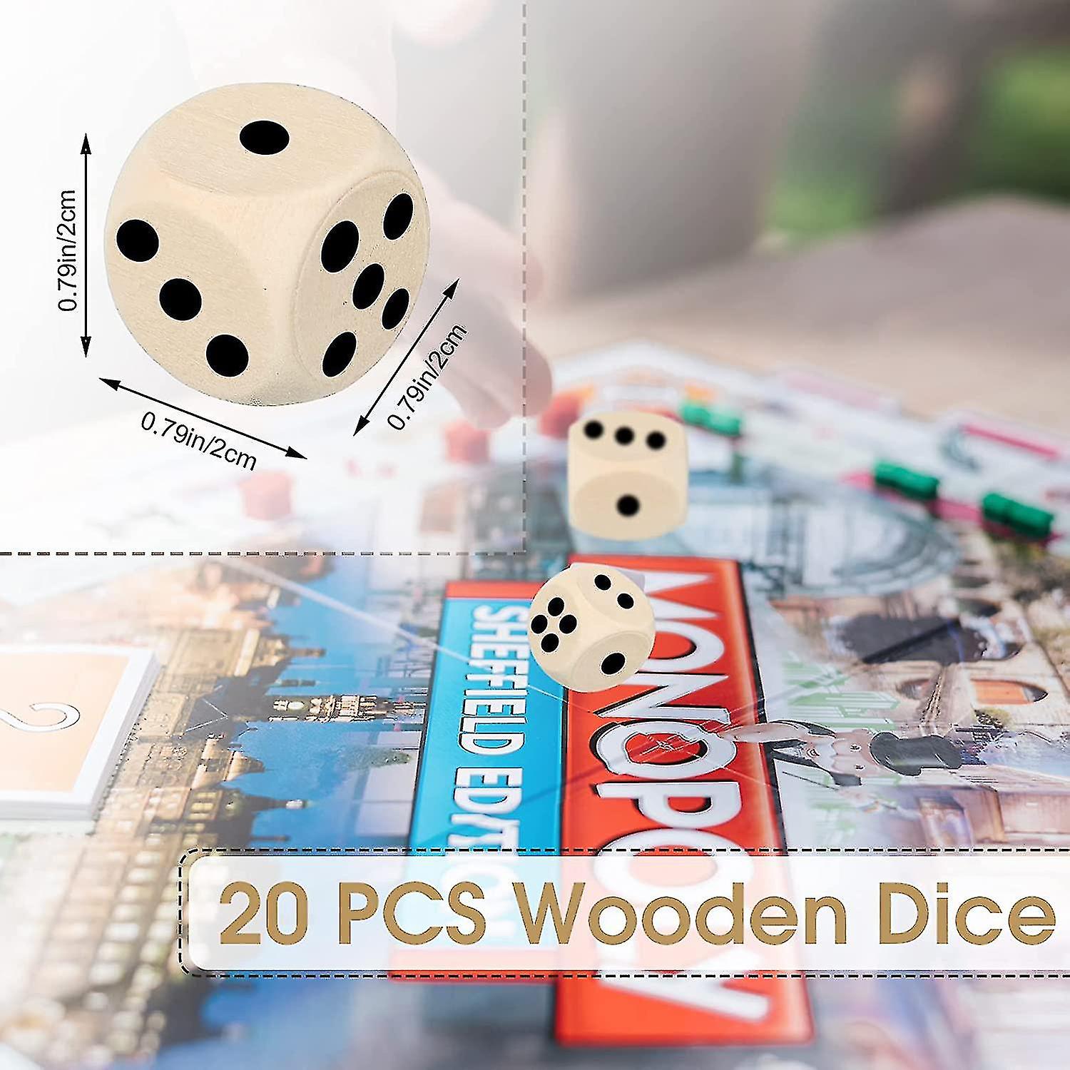 20 Pieces Diy Blank  Plain Wooden Dice With 6-sided Wooden Blocks20 Mm