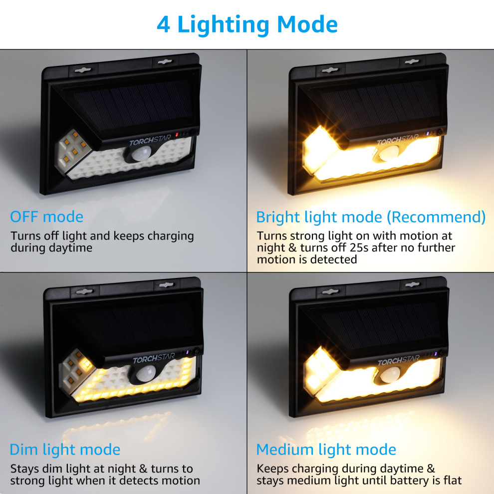 2 Pcs LED Solar Motion Sensor Security Light  4 Modes  IP65  3000K   Transitional   Outdoor Flood And Spot Lights   by W86 Trading Co.  LLC  Houzz