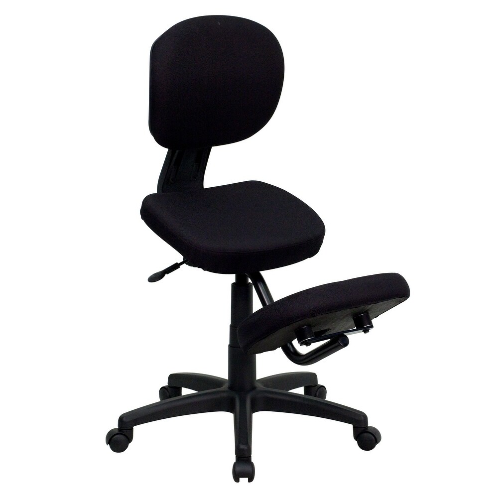 Mobile Ergonomic Kneeling Posture Task Office Chair with Back in Fabric