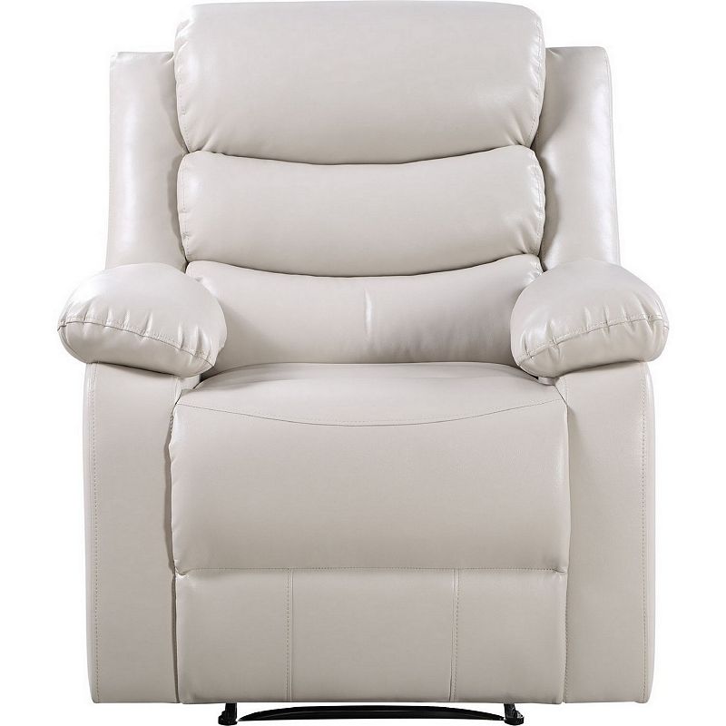 Power Recliner Chair with Split Back and Pillow Top， Cream