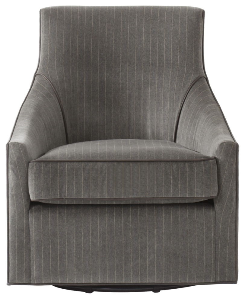 Dark Gray Upholstered Swivel Chair  Andrew Martin Fraser   Transitional   Armchairs And Accent Chairs   by Oroa   Distinctive Furniture  Houzz