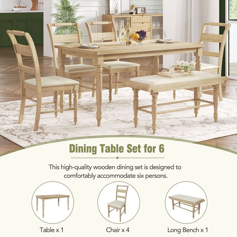 Farmhouse 6 Piece Kitchen Table Set/59\