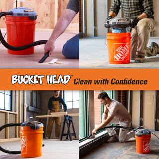 Bucket Head 5 Gallon 1.75 Peak HP WetDry Shop Vacuum Powerhead with Filter Bag and Hose (compatible with 5 Gal. Homer Bucket) BH0100