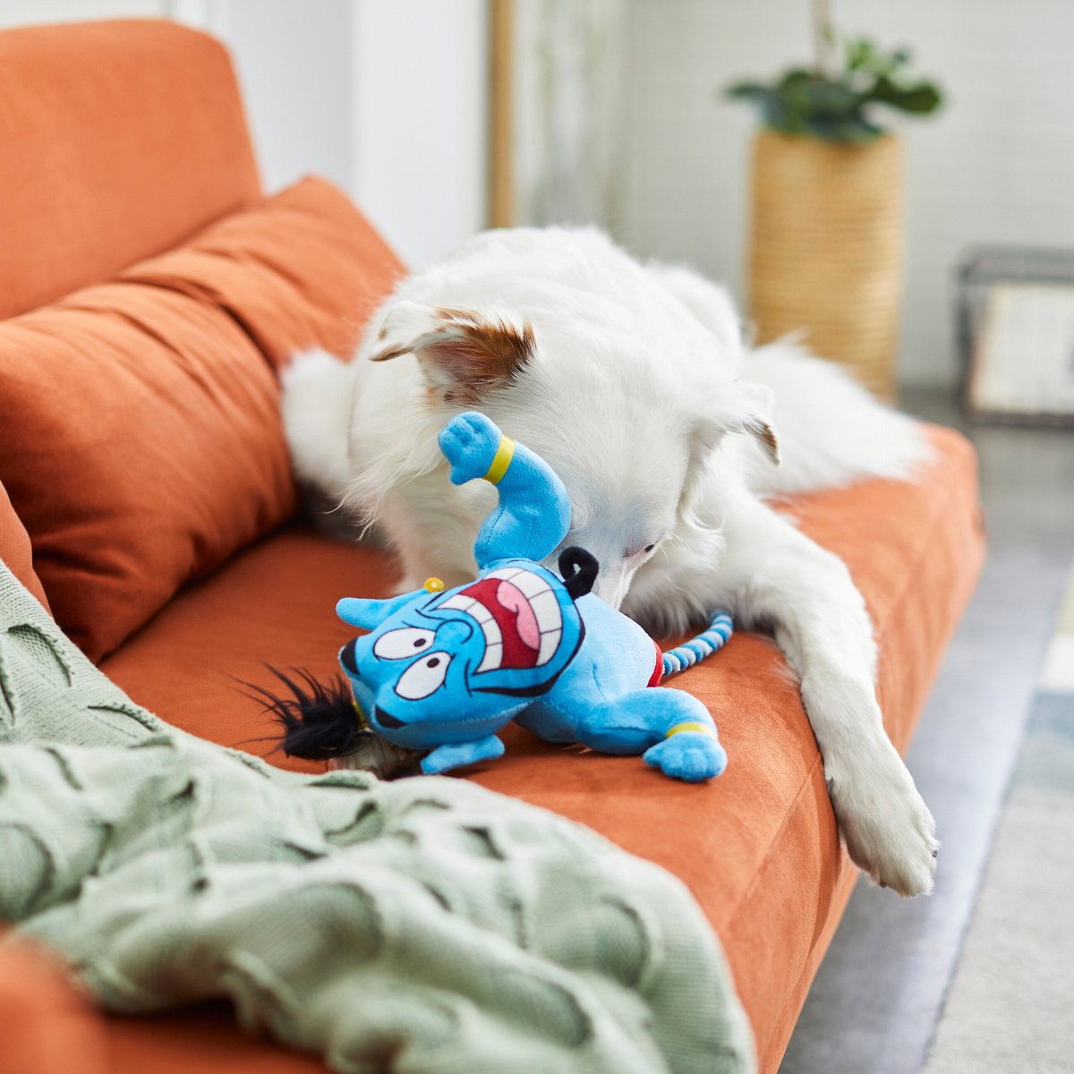 Disney Genie Plush with Rope Squeaky Dog Toy