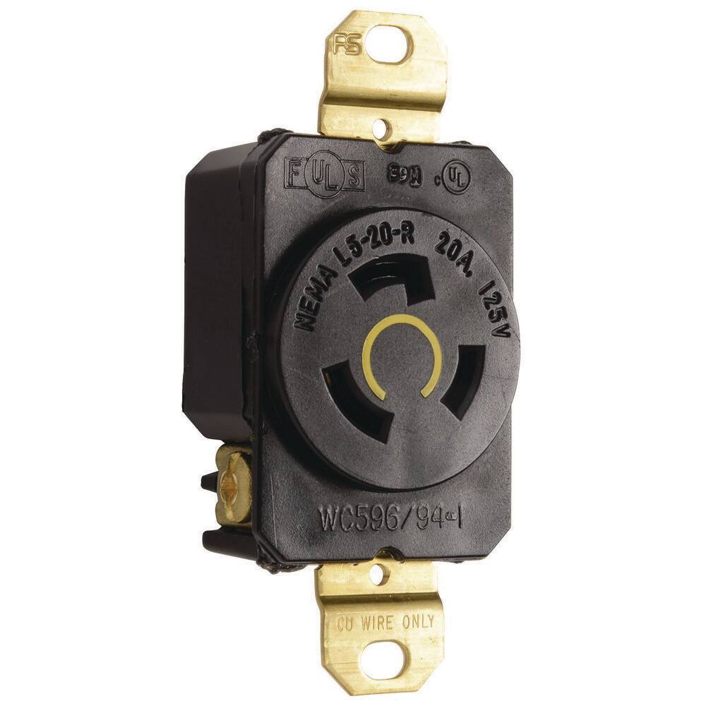 Legrand Pass  Seymour Turnlok 20 Amp 125-Volt NEMA L5-20R Locking Receptacle L520RCCV3