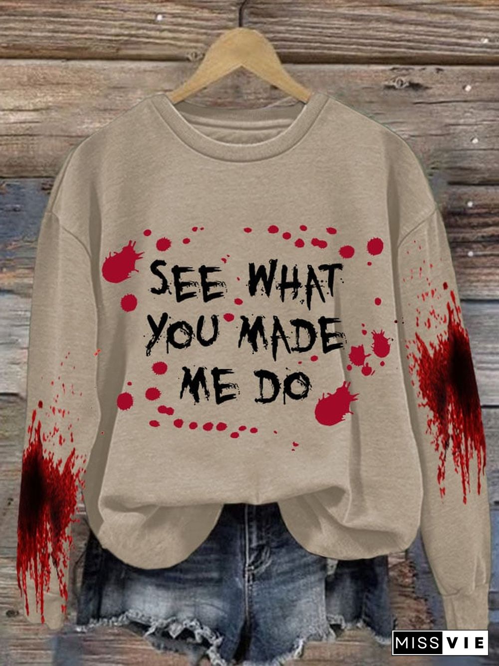 See What You Made Me Do Halloween Women'S Printed Casual Long-Sleeved Sweatshirt