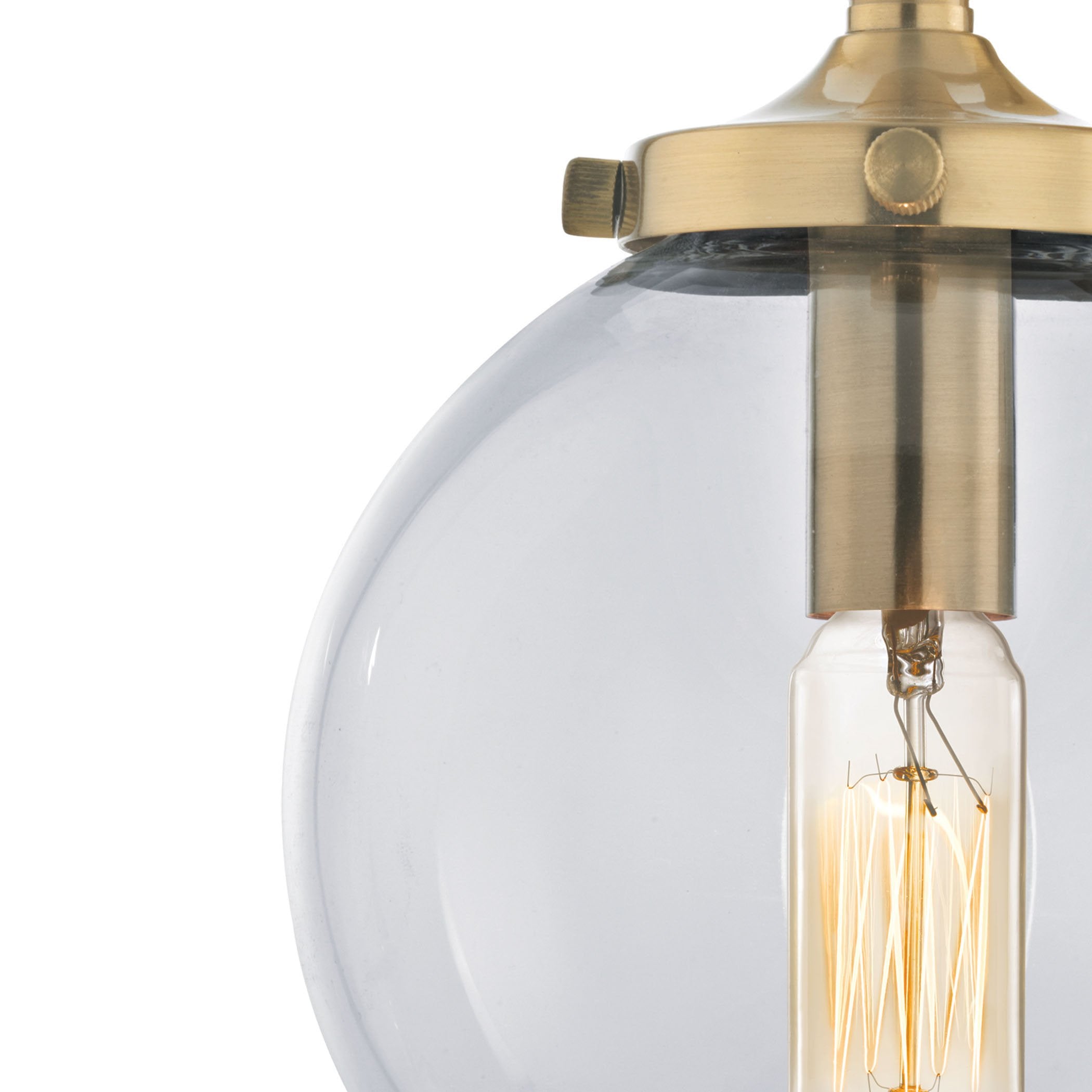 Boudreaux 1-Light Wall Lamp in Antique Gold and Matte Black with Sphere-shaped Glass