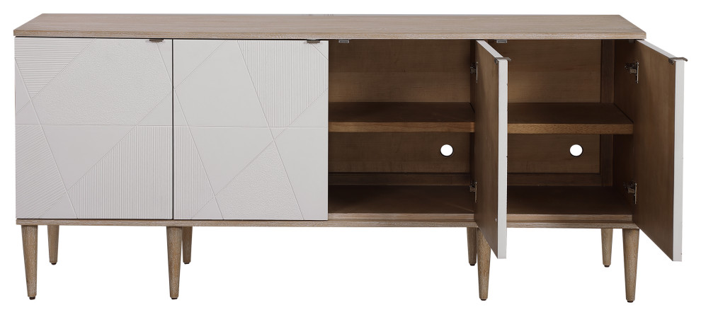 Uttermost Tightrope 4 Door Modern Sideboard Cabinet   Modern   Accent Chests And Cabinets   by Zin Home  Houzz