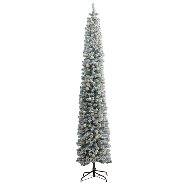 vidaXL Christmas Tree Decoration Artificial Slim Tree with Stand Green PVC