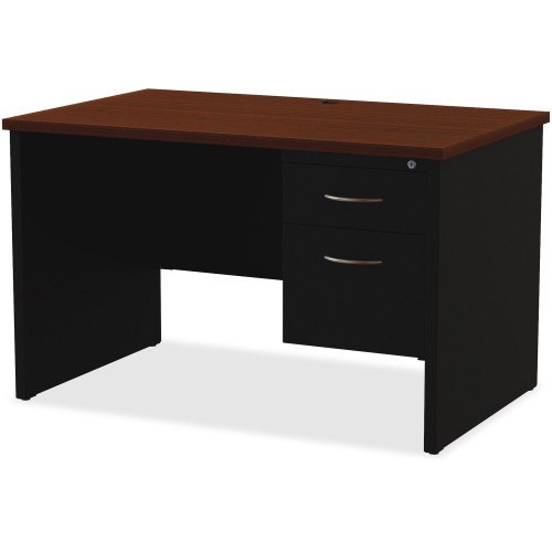 Lorell Walnut Laminate Commercial Steel Desk Series Pedestal Desk - 2-Drawer (79147)