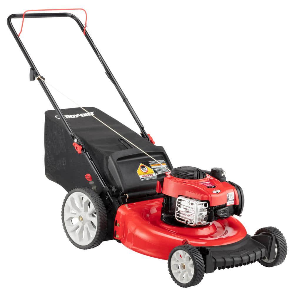 TroyBilt 21in 140cc Briggs and Stratton Gas Push Lawn Mower with Rear bag and Mulching Kit Included